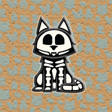 Load image into Gallery viewer, Skelly Cat Acrylic Pin