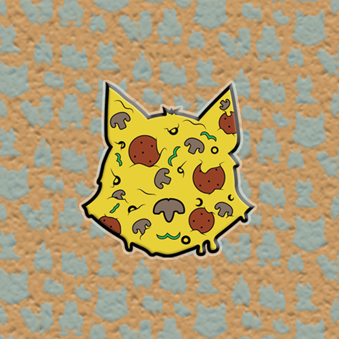Pizza Cat Acrylic Pin