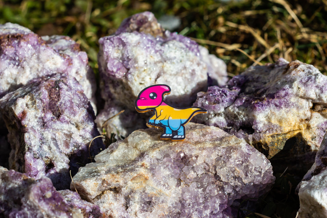 Pan-Rasaurolophus Wooden Pin
