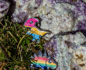 Pan-Rasaurolophus Wooden Pin
